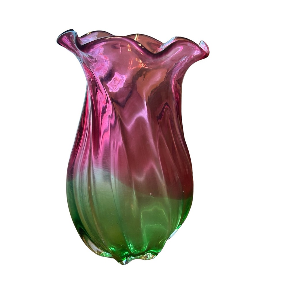Vintage Telaflora
Watermelon Twisted Hand
Blown Vase 7.5 Inches